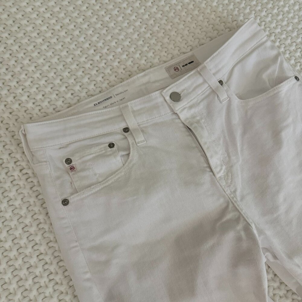 AG Ex-Boyfriend Slouchy Slim Jeans, White